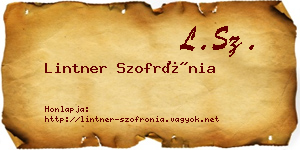 Lintner Szofrónia névjegykártya